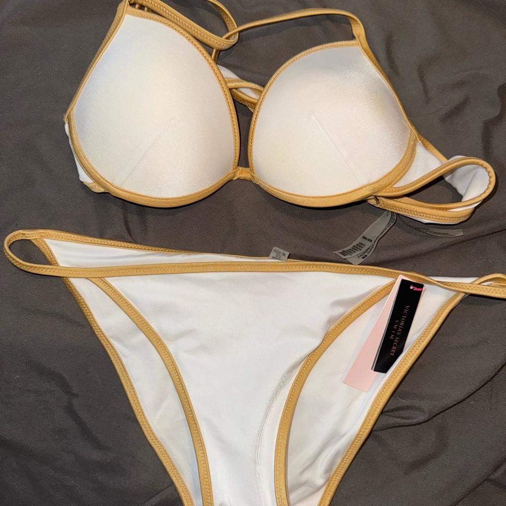 Victoria’s Secret White and Gold Bikini Set